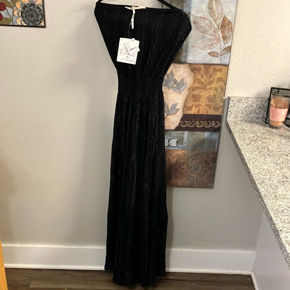 Free People Midnight Pantsuit With Amazing Subtle Sparkle Gorgeous Sz XS!!